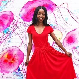 Bright Red Vintage Dress